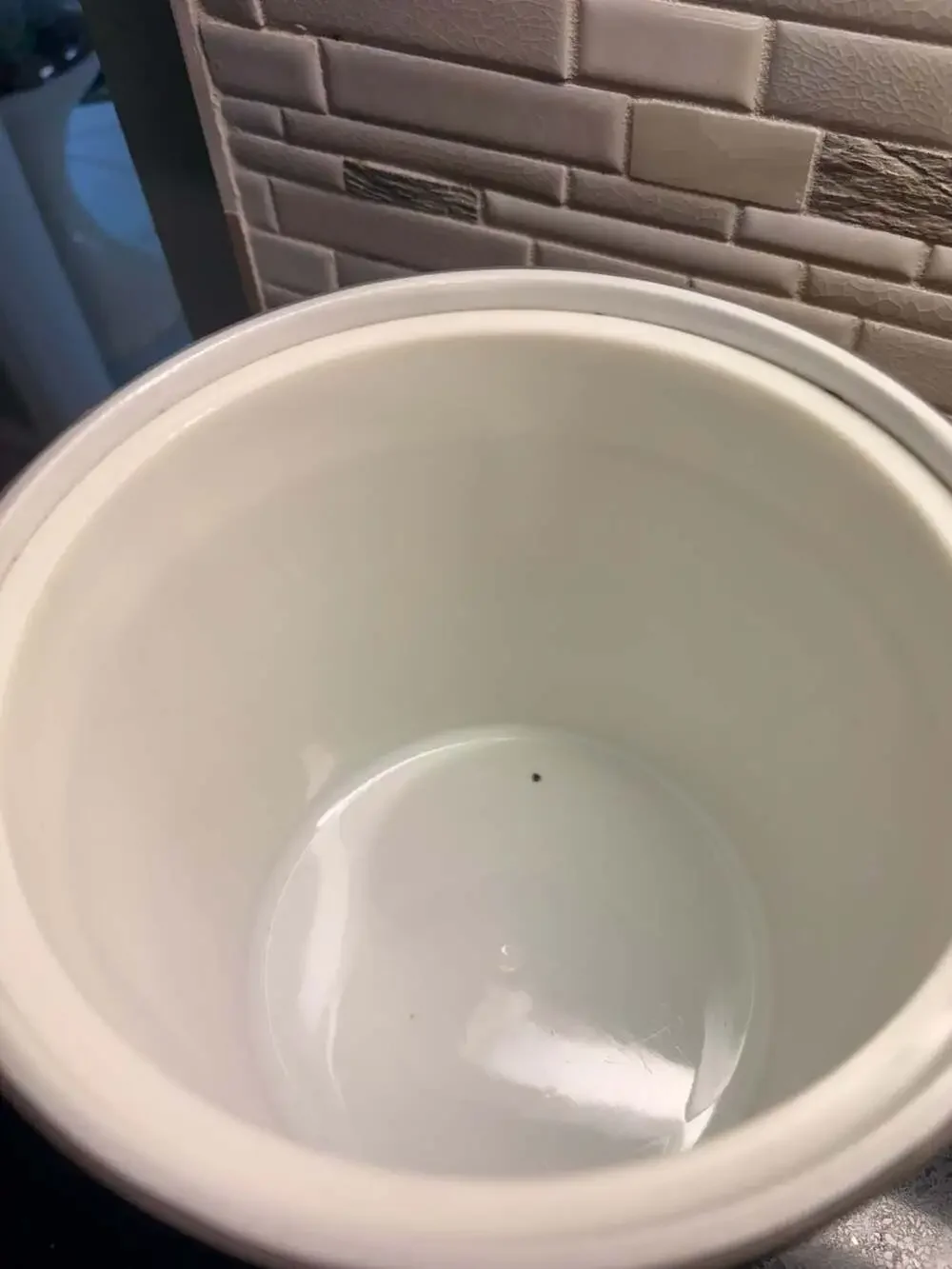 Vintage Brushed Gold Ice Bucket with Lucite Handle and Gold Tone Ball Knob
